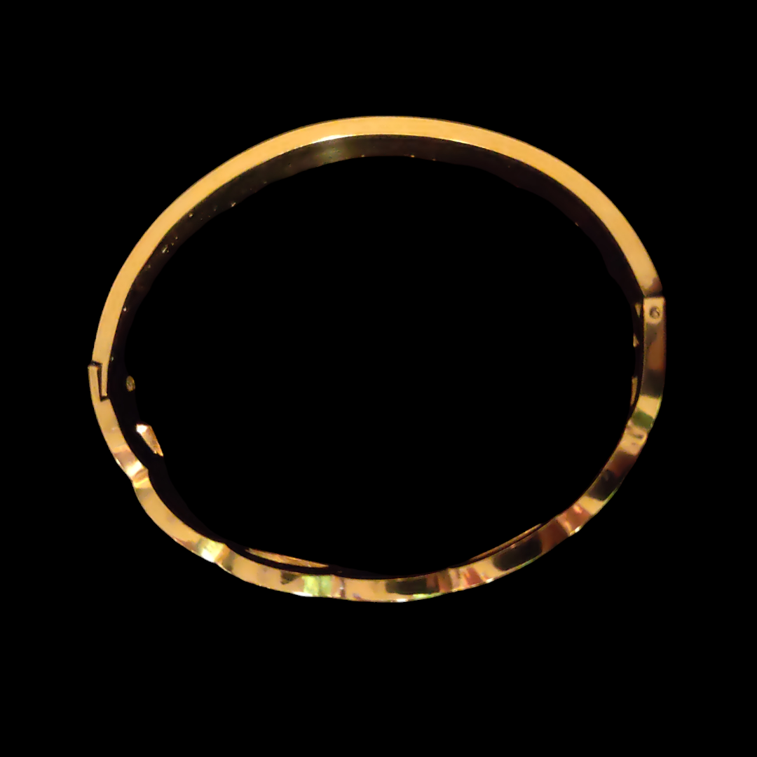 Gold Plated Evil Eye Pattern Bangle Bracelet