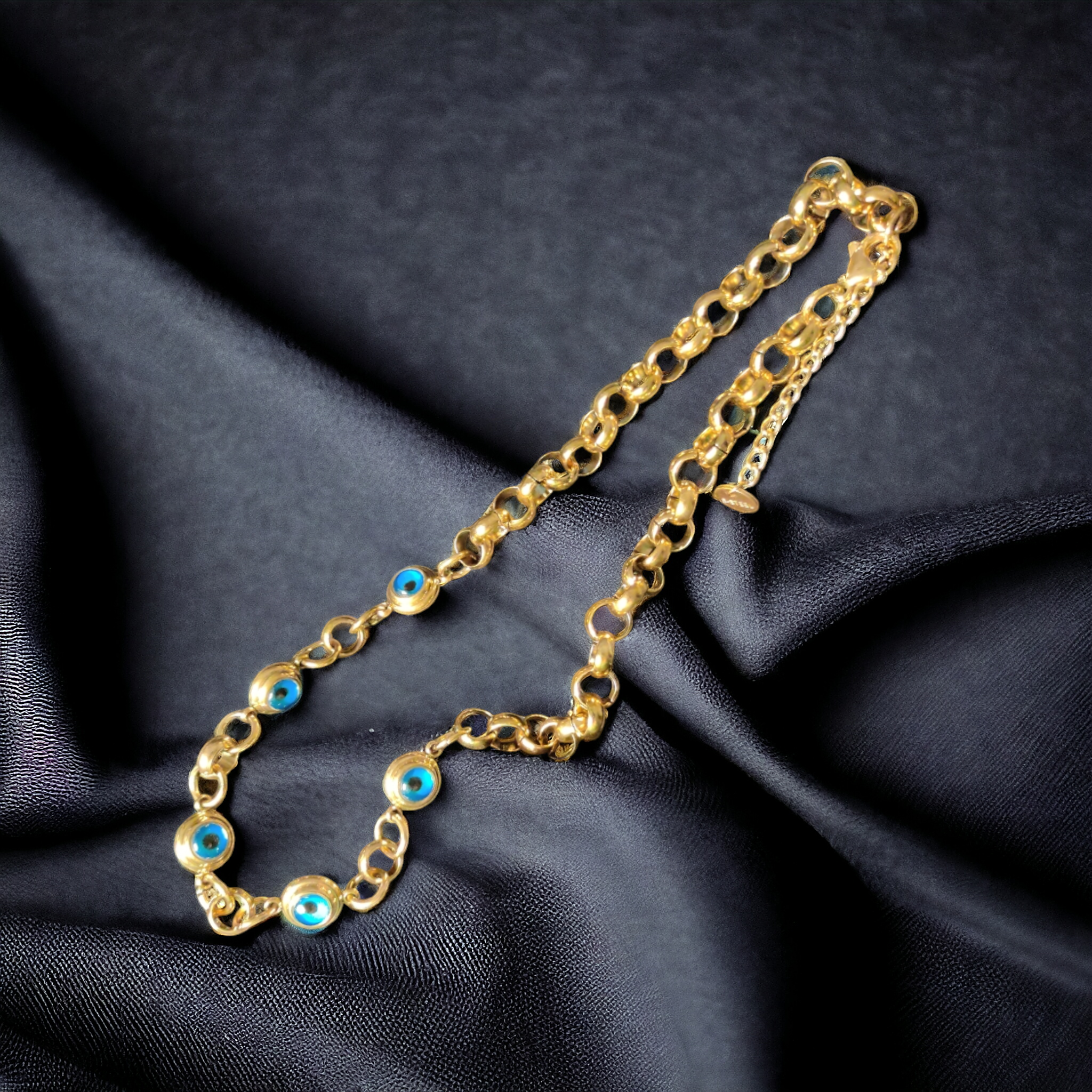 Gold Plated Blue Eye Necklace