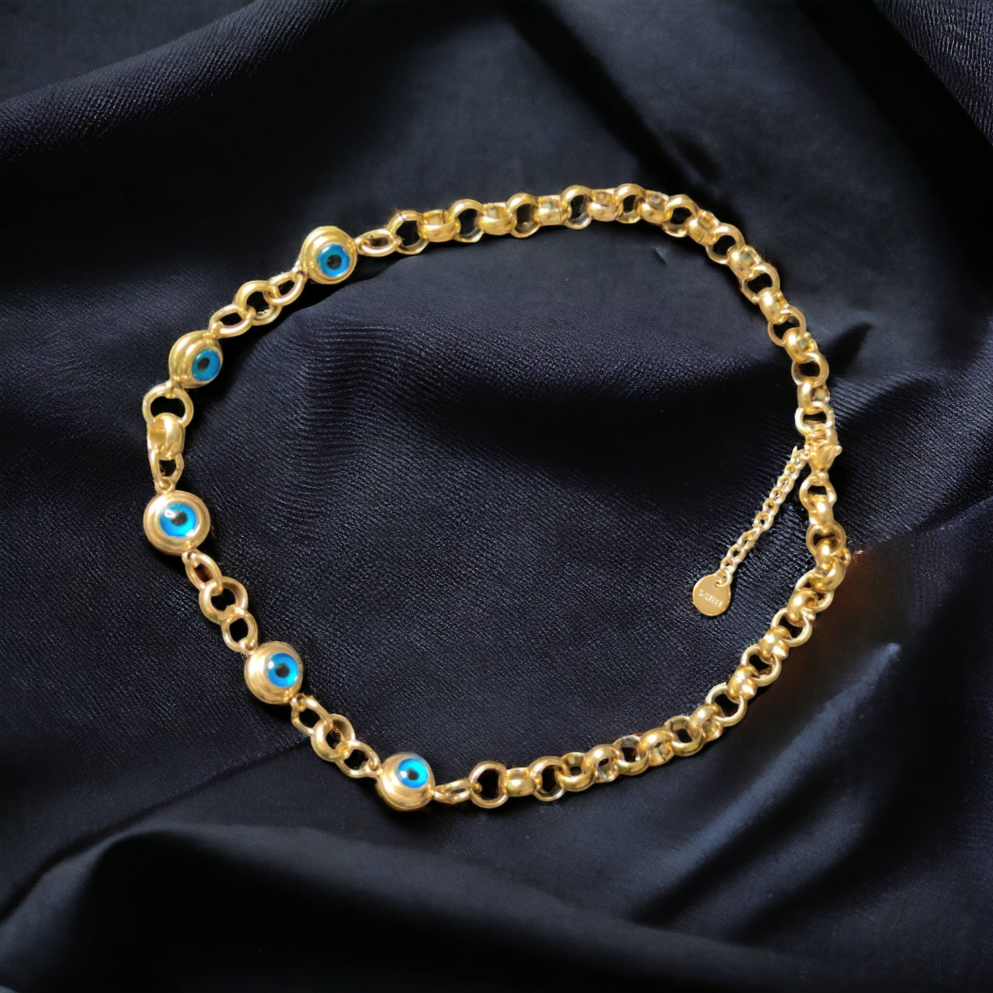 Gold Plated Blue Eye Necklace