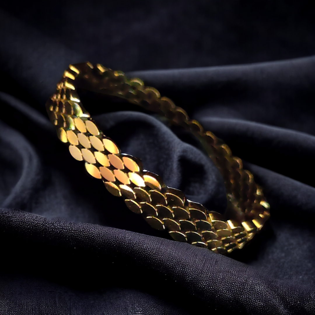 Gold Plated Aqua Mesh Bangle Bracelet