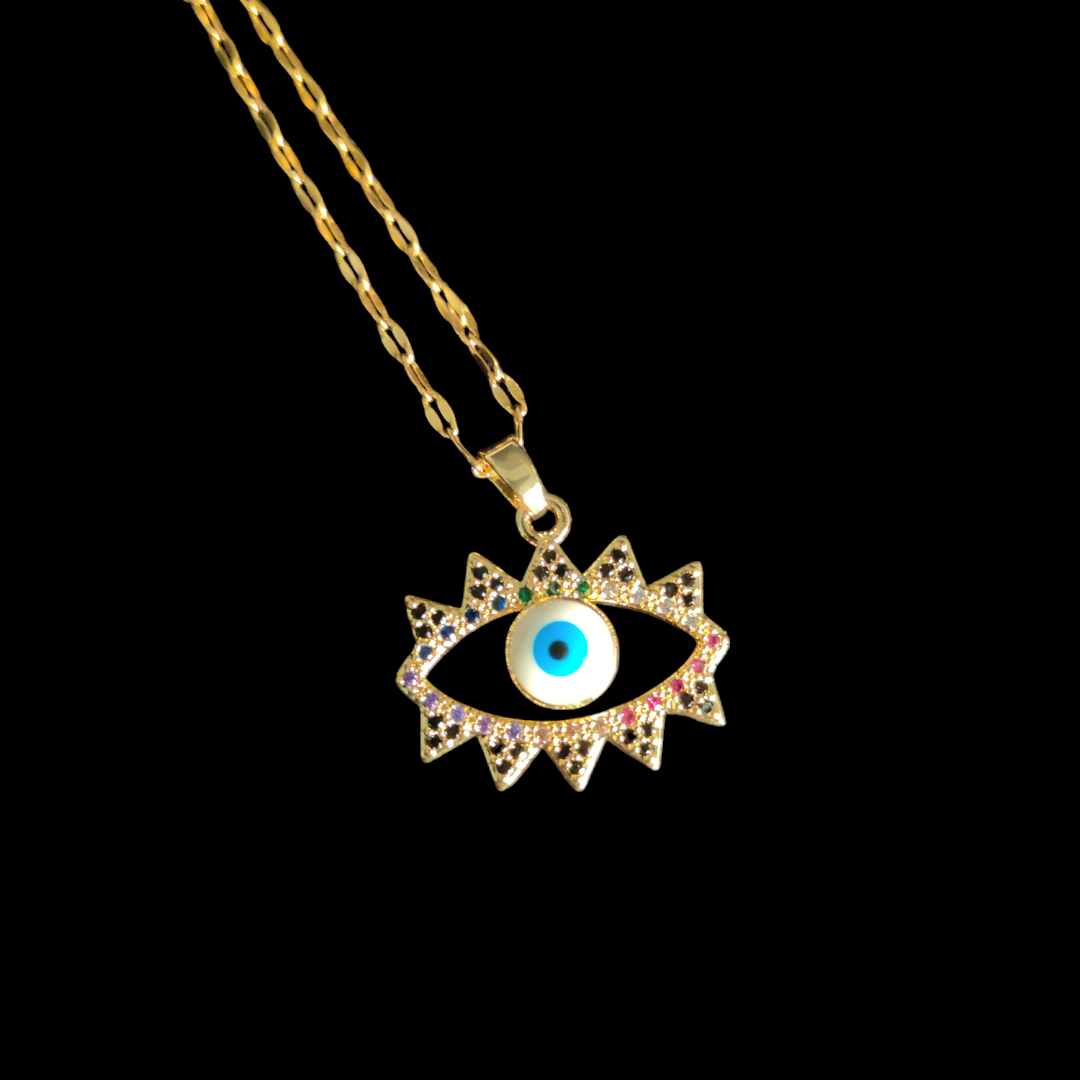 Rainbow Evil Eye Necklace