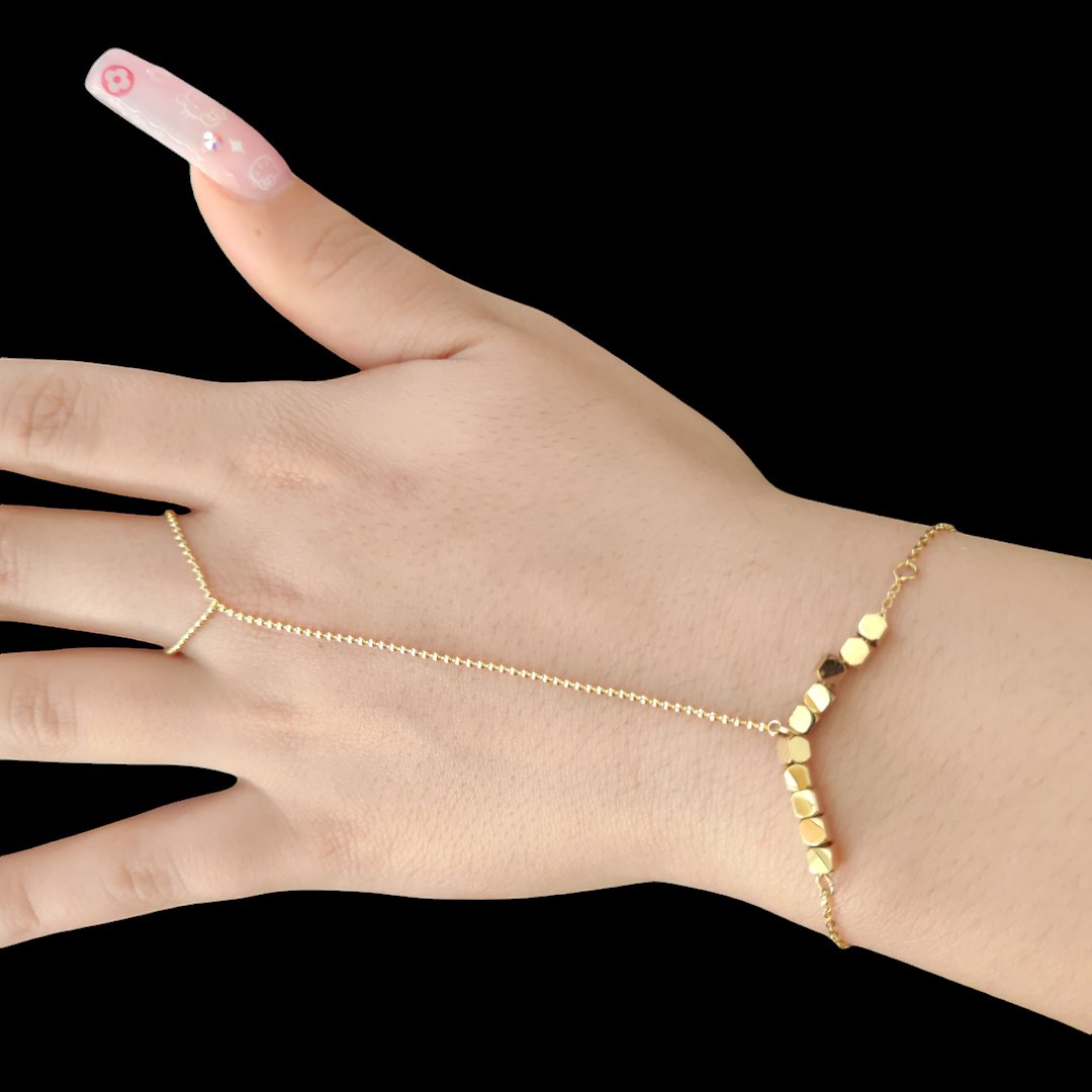 Gold Plated Hand Chain Sahmeran Bracelet