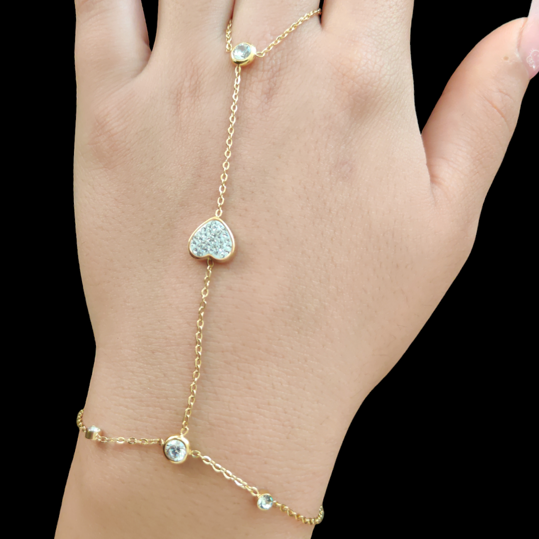 Gold Plated Heart Sahmeran Bracelet