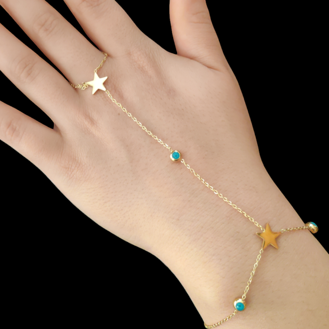 Gold Plated Star Chain Sahmeran Bracelet