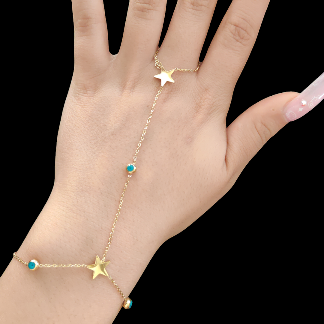 Gold Plated Star Chain Sahmeran Bracelet