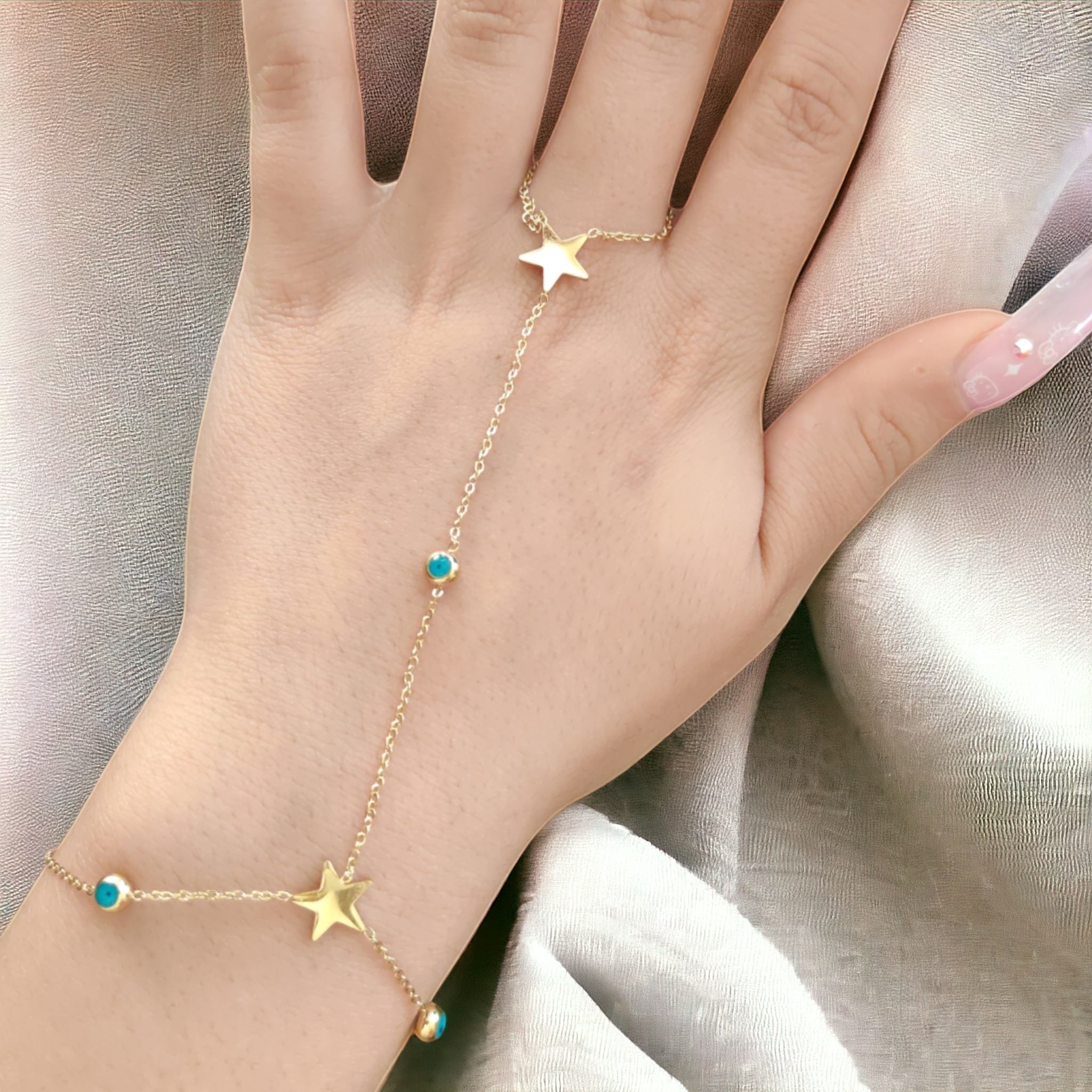 Gold Plated Star Chain Sahmeran Bracelet