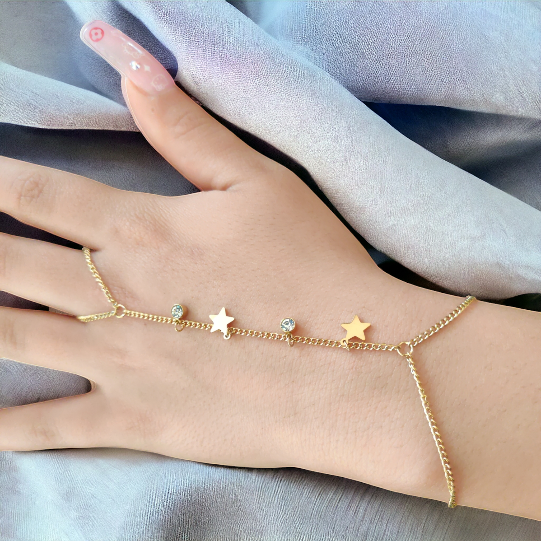 Gold or Silver  Plated Star Charm Chain Sahmeran Bracelets