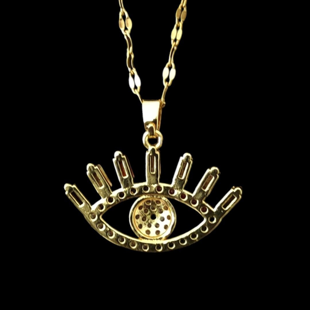 Gold Plated Women’s  Eyelash Shaped Necklace