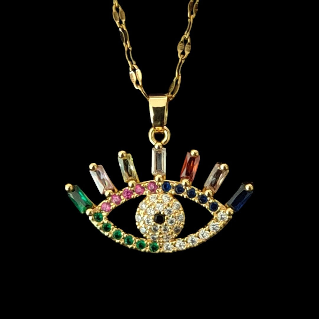 Gold Plated Women’s  Eyelash Shaped Necklace