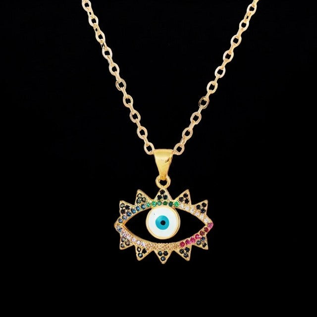 Rainbow Evil Eye Necklace