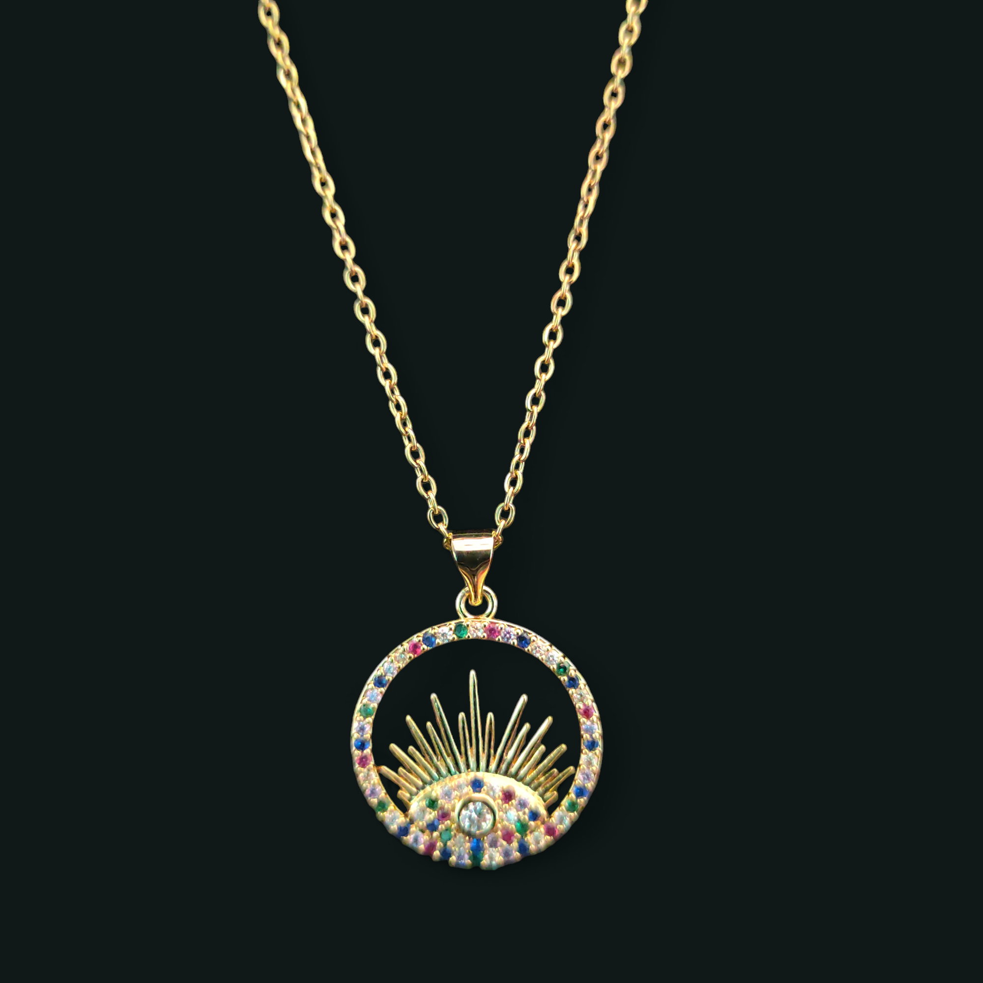 Sunburst Evil Eye Necklace