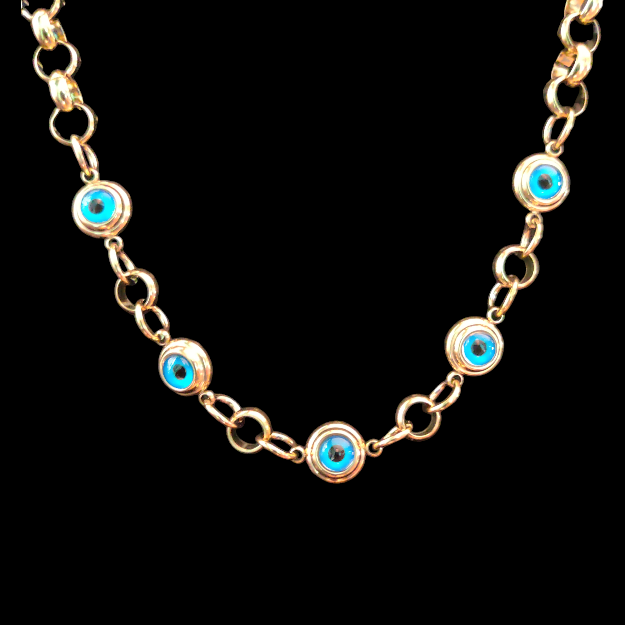 Gold Plated Blue Eye Necklace