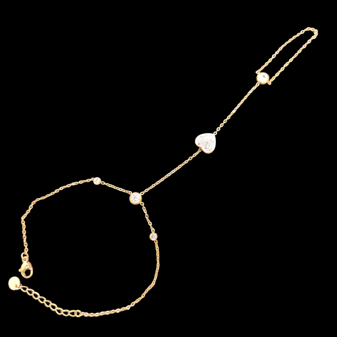 Gold Plated Heart Sahmeran Bracelet